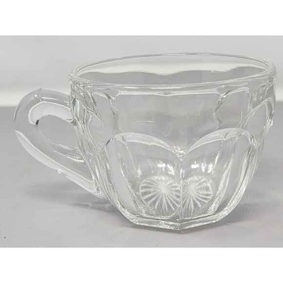Vintage Glass Punch Bowl Miss Matched Cups With Intricate Patterns 3 Clear Glass - Picture 13 of 16